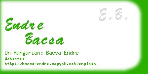 endre bacsa business card